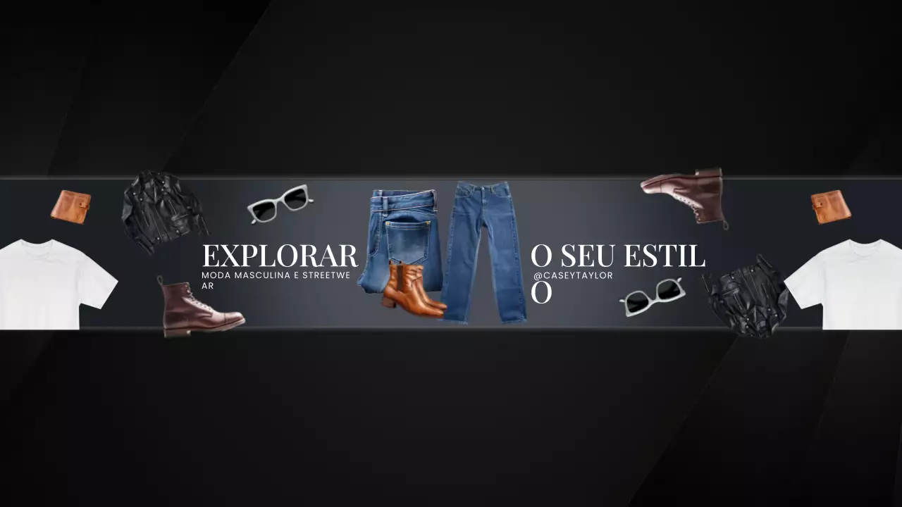 Arte do canal YouTube da moda masculina moderna negra