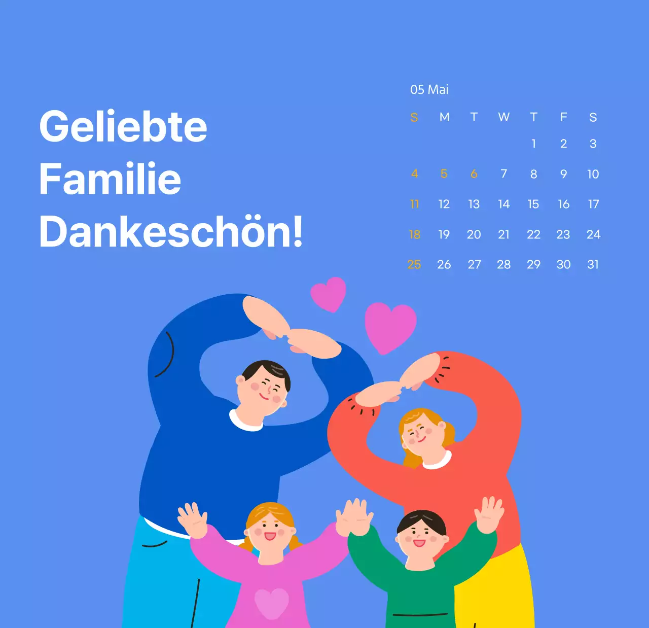 Motivationskalender mit energiegeladenen Illustrationen und positiven Zitaten auf hellblauem Hintergrund
