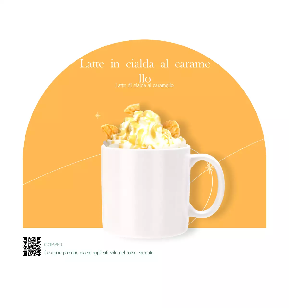 Un moderno calendario dei caffè con i consigli per la bevanda del mese