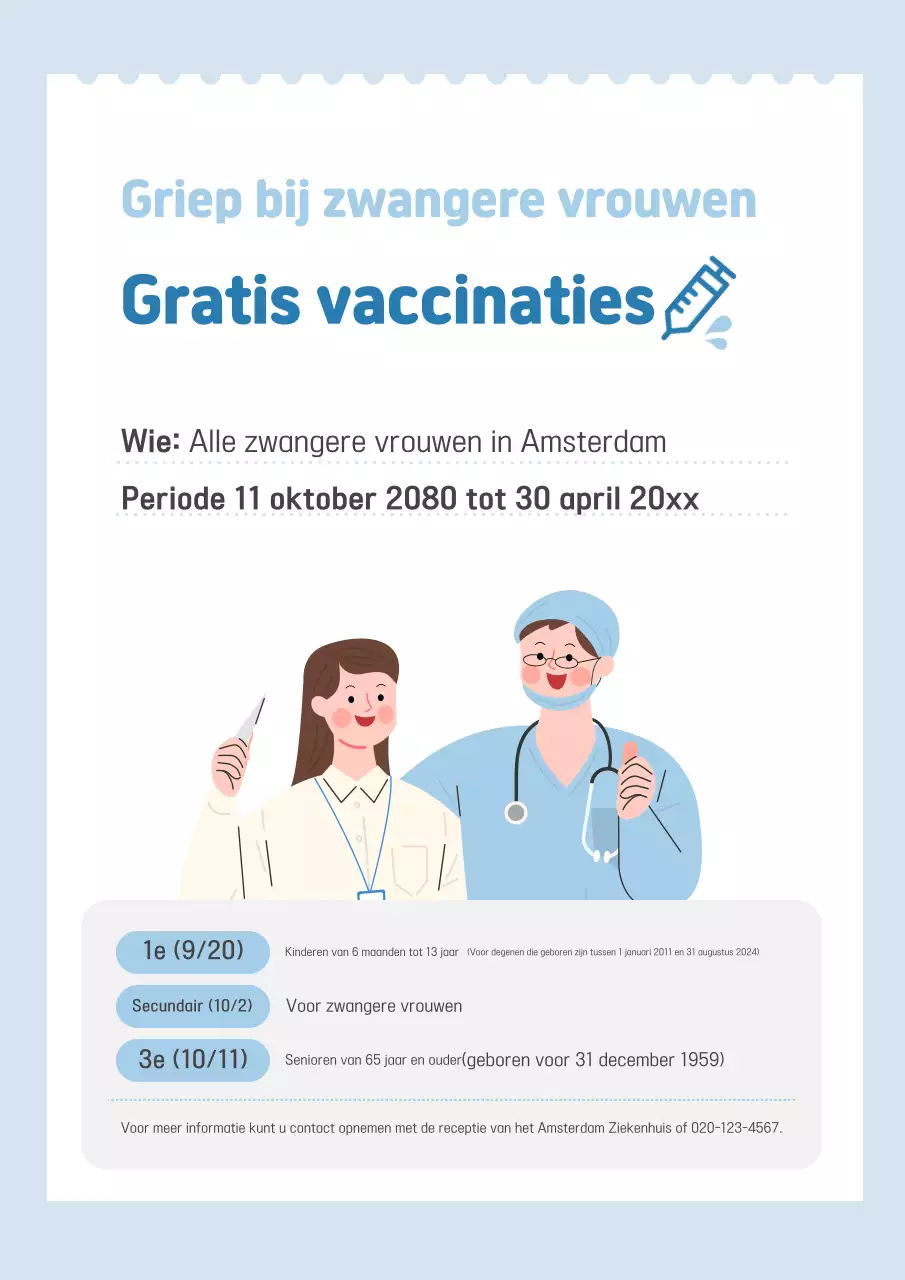 Lichtblauwe, nette vaccinatiegids