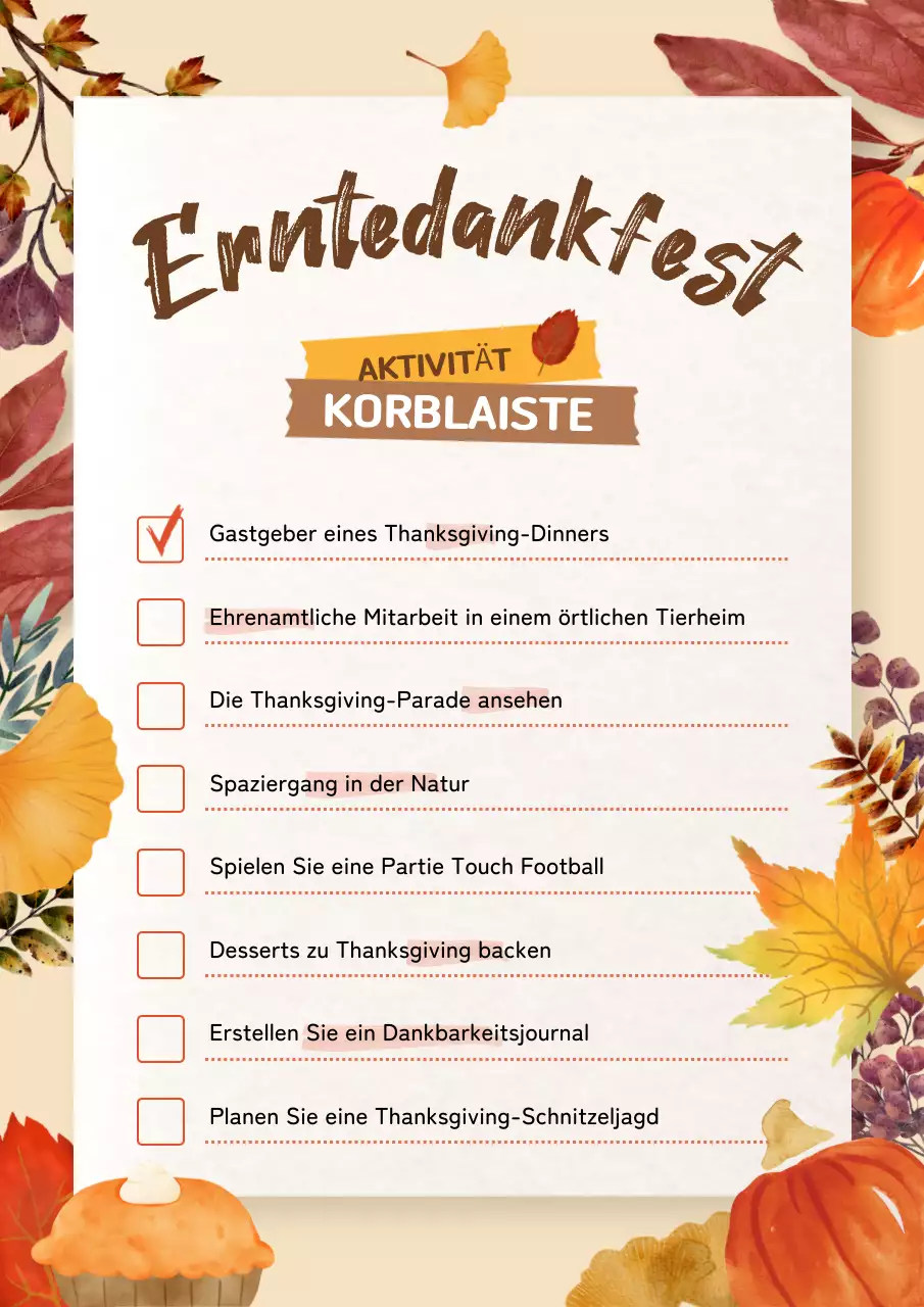 Brauner einfacher Bucket List Plan