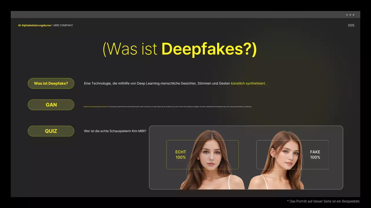 Gelbe und schwarze, cyber-eske KI-Schulungsmaterialien