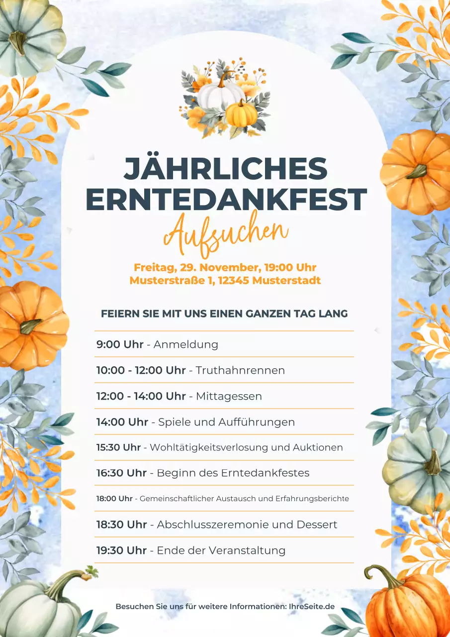 traditionelle Einladung zu Thanksgiving