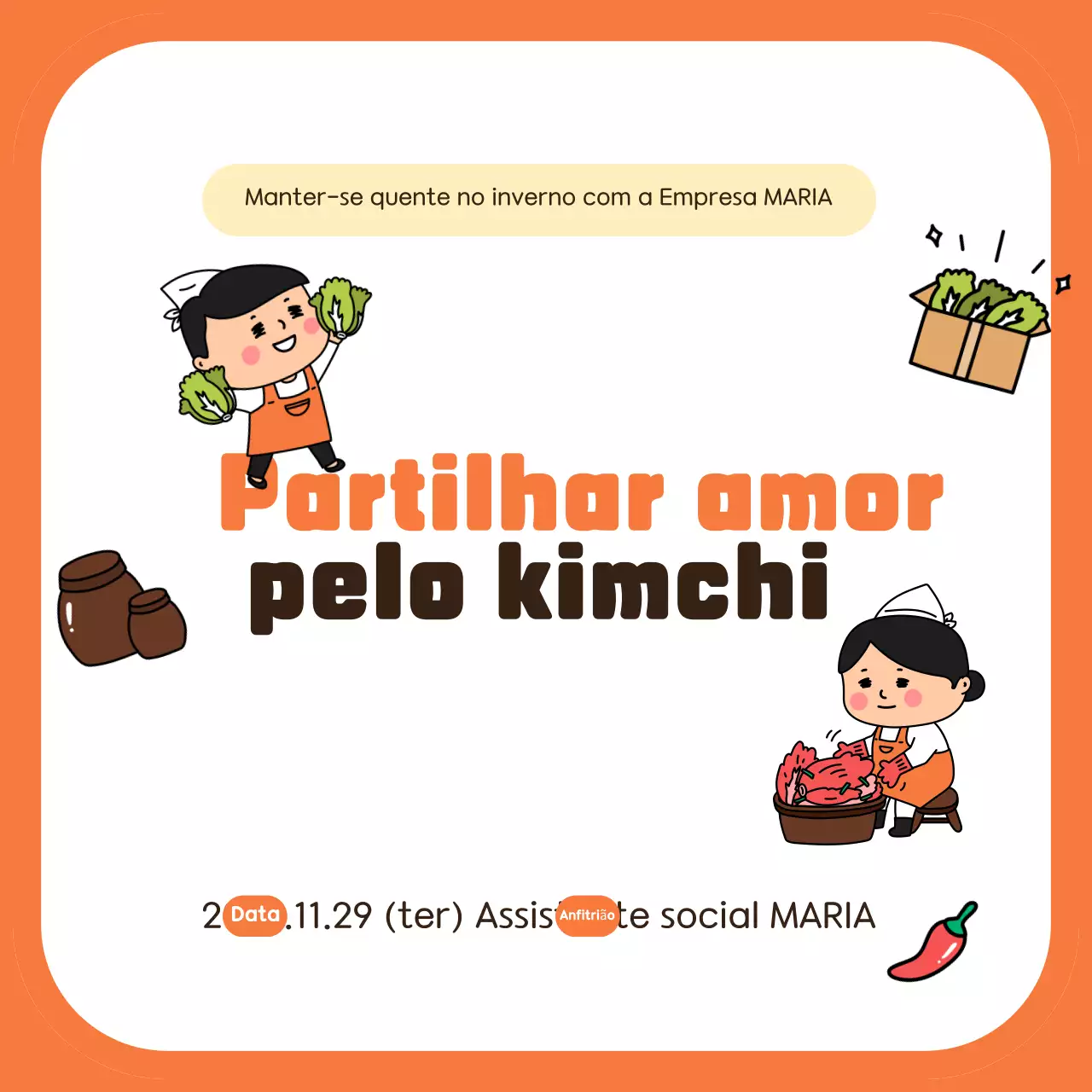 Evento kimchi de laranja
