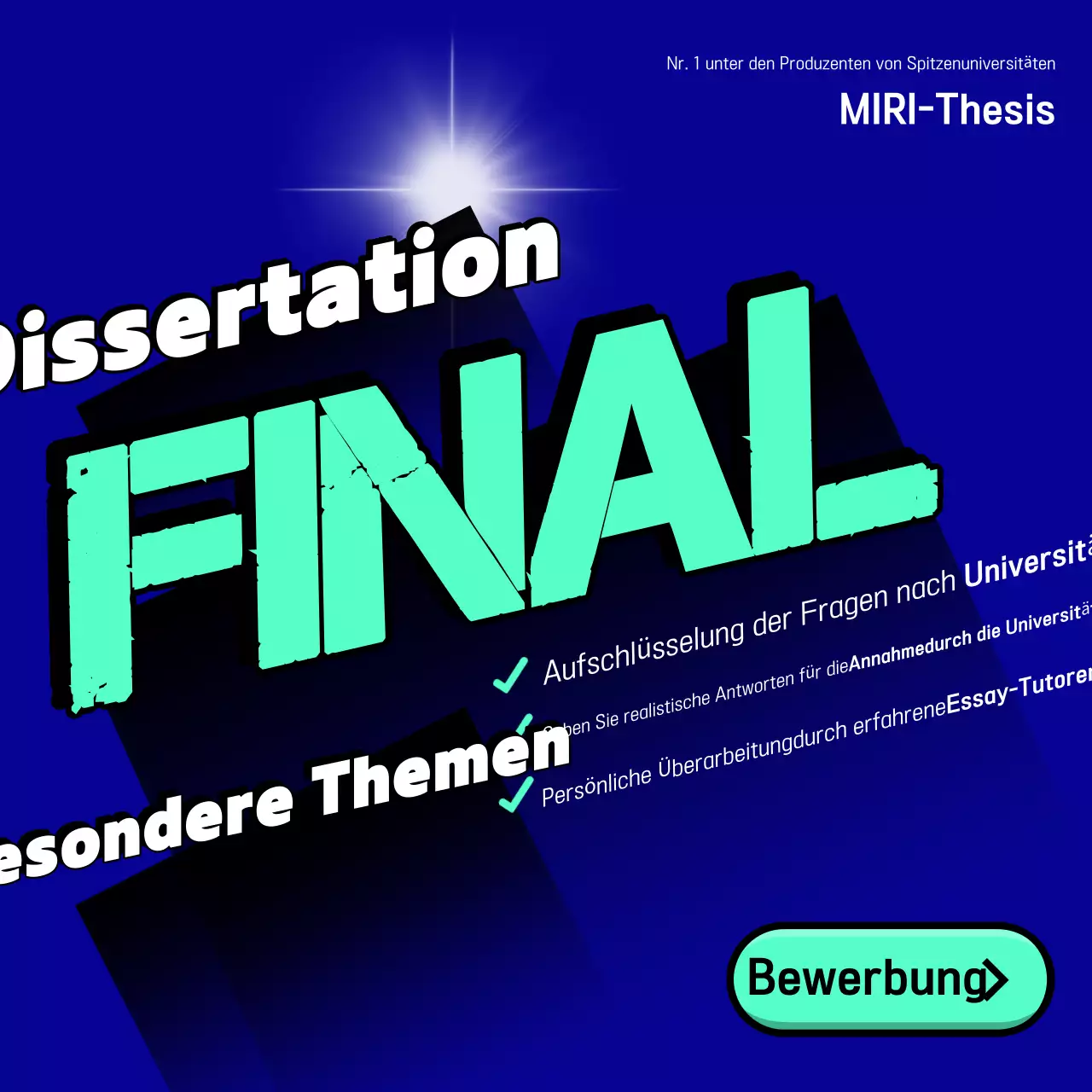 Förderung von blau hervorgehobenen Bildungswerbespots