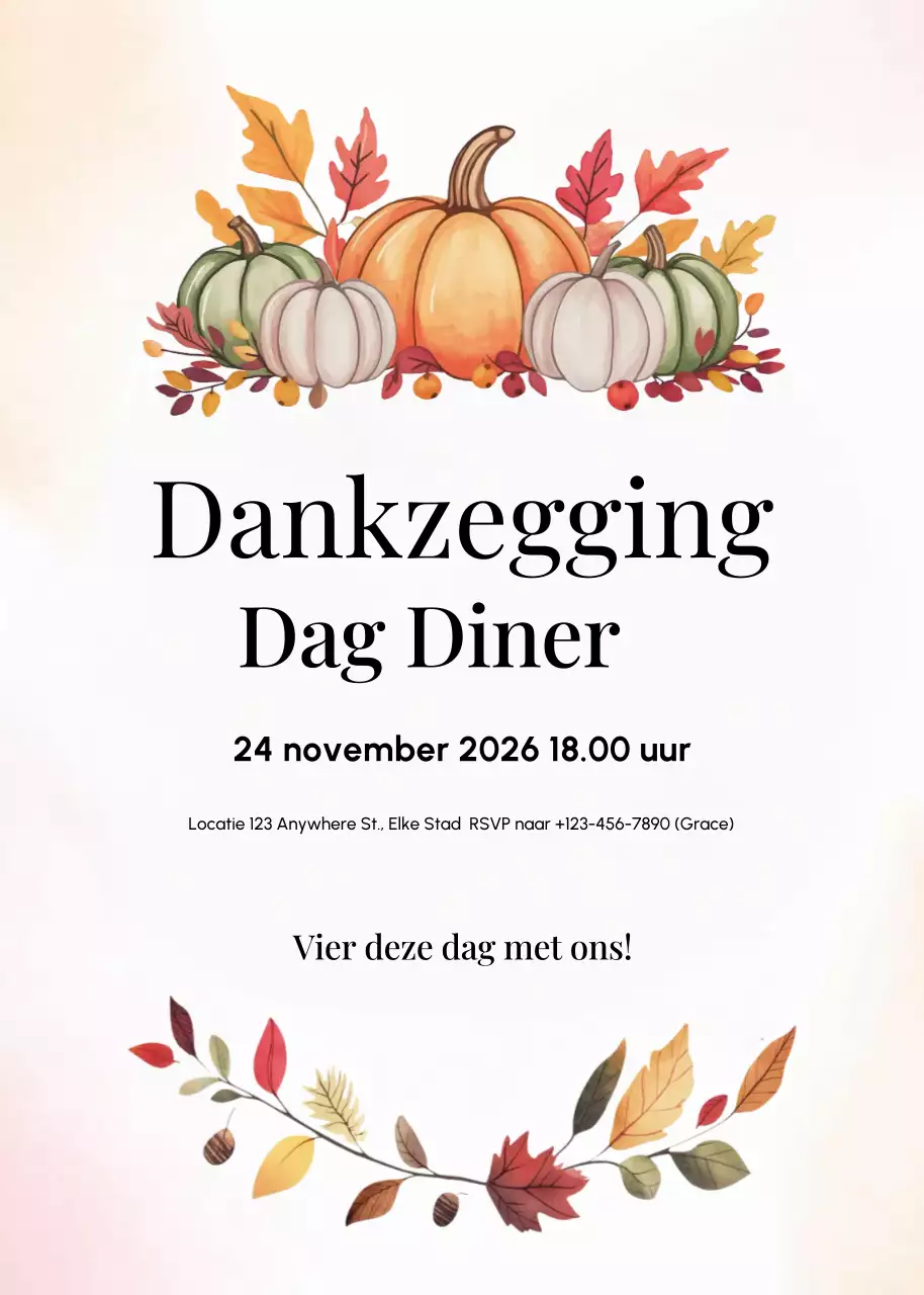 beige rustieke uitnodiging voor diner