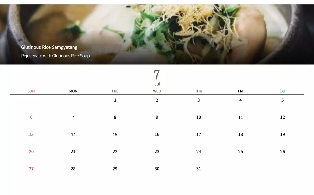 Kalender Makanan Tradisional Krem