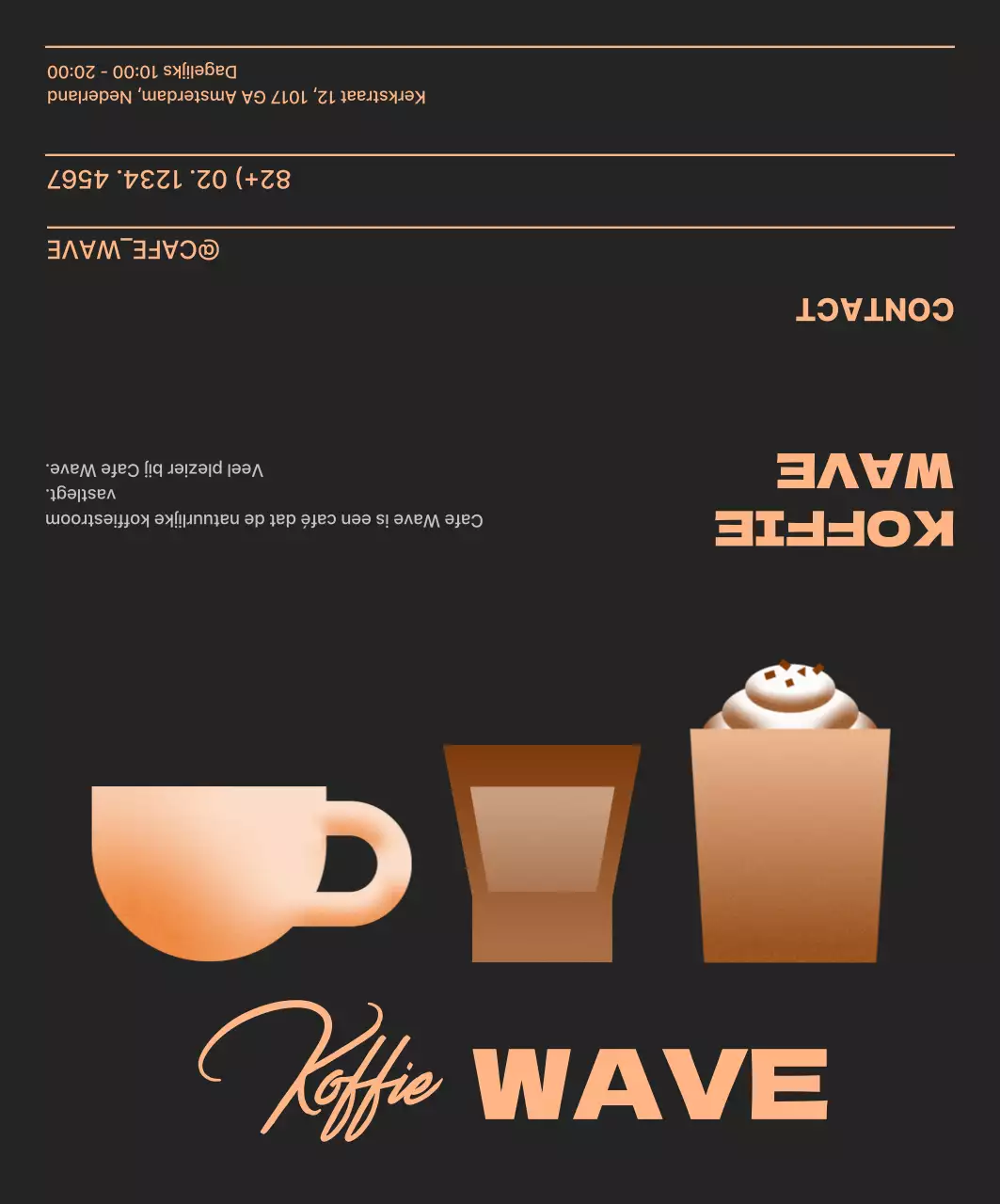 Zwart Modern Café Advertentie