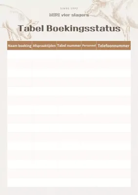 Beige traditie van het communiceren van boekingsinformatie