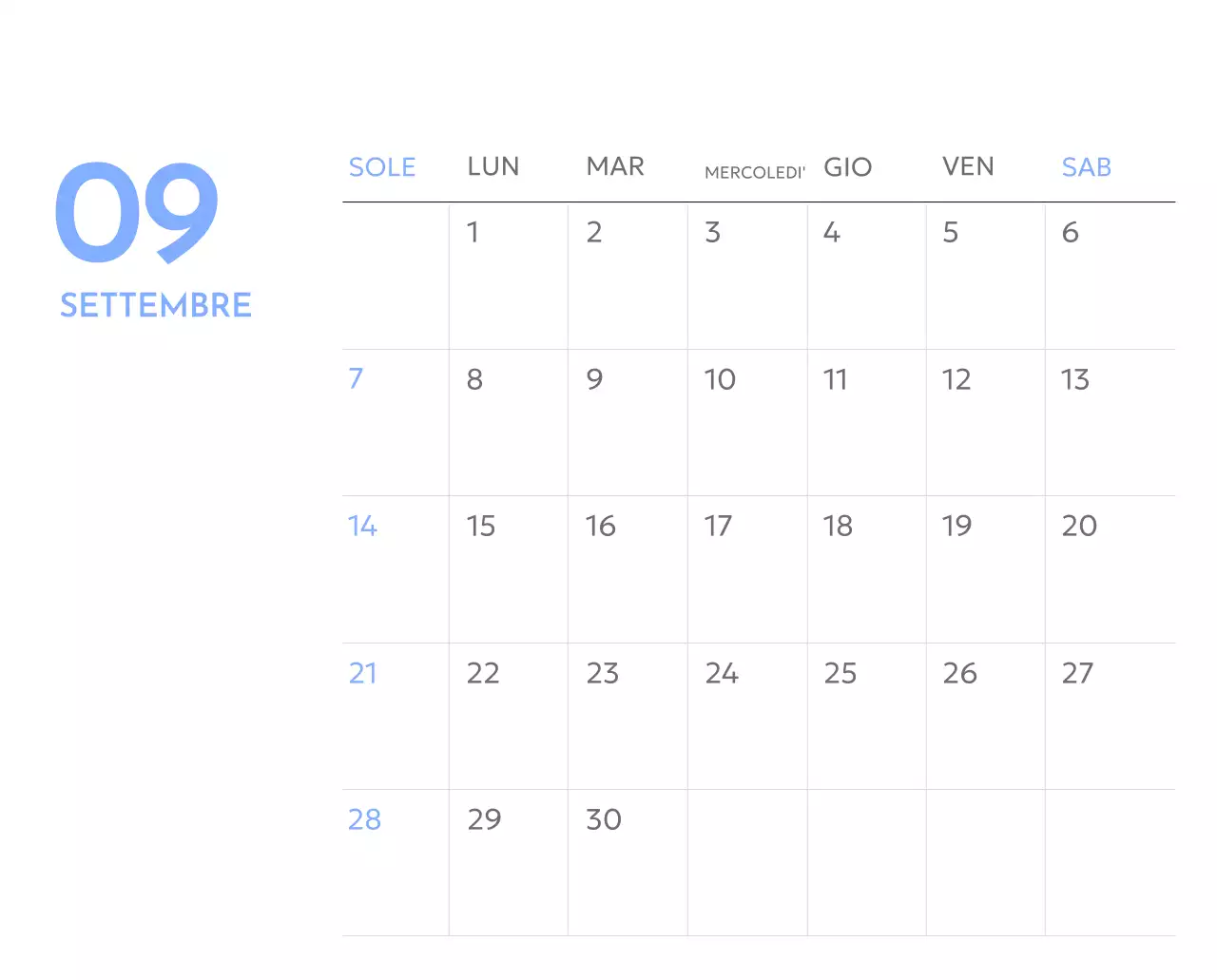 Calendario con foto tracciatore di obiettivi con un tocco di blu