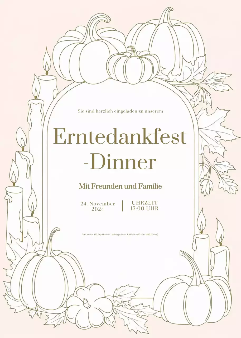 beige elegante Danksagung Einladung