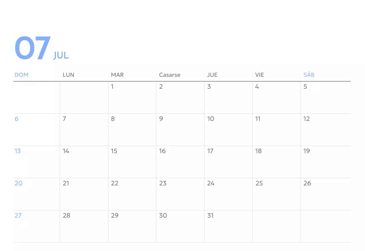 Calendario fotográfico de seguimiento de objetivos con un toque de azul