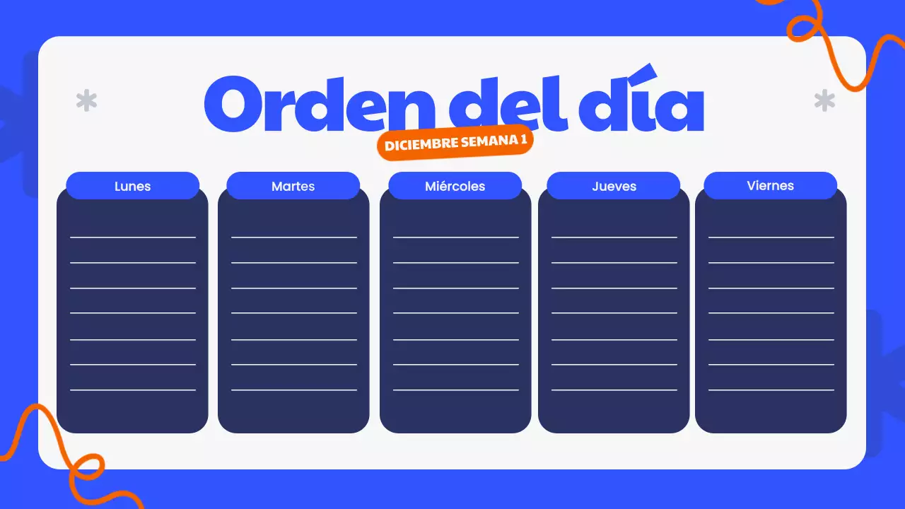 Agenda de clase moderna azul Presentación