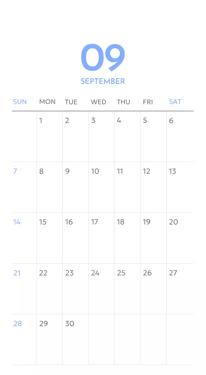 Photo goal tracker calendar with a splash of blue