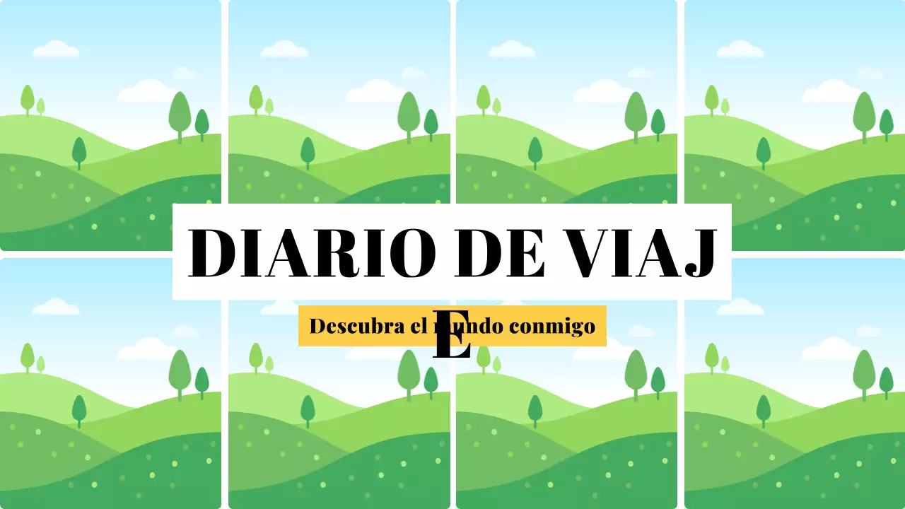 azul amarillo estética diario de viaje estilo moderno