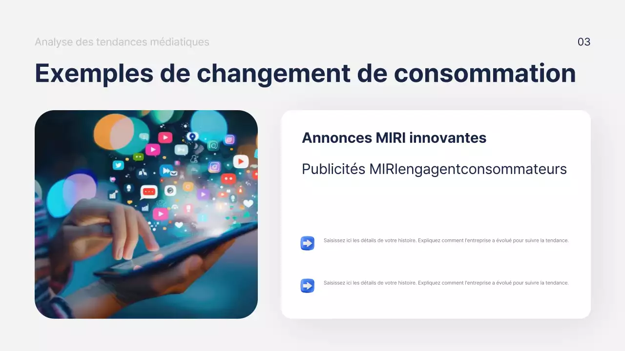 Rapport d'analyse marketing moderne bleu marine