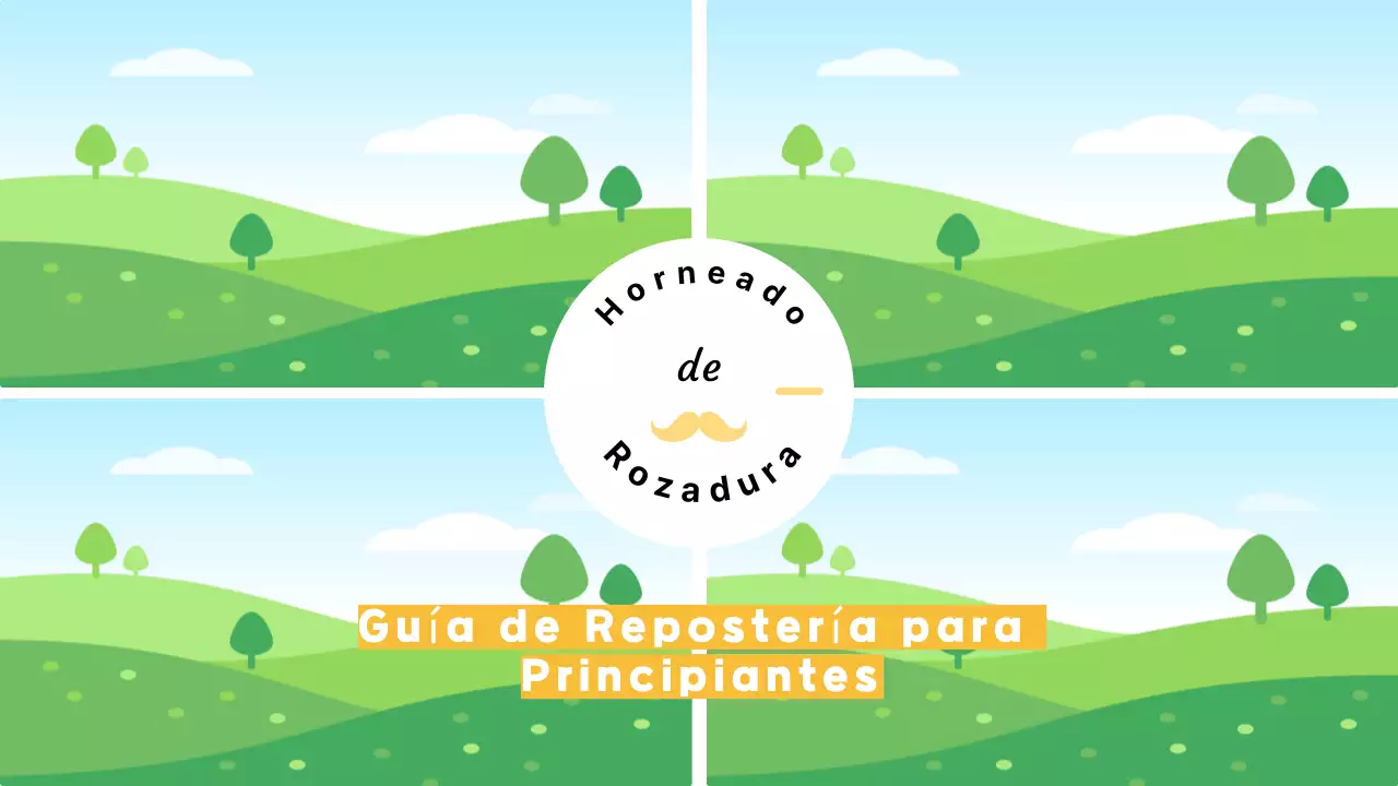 amarillo marrón blanco guía de repostería clásica estilo moderno