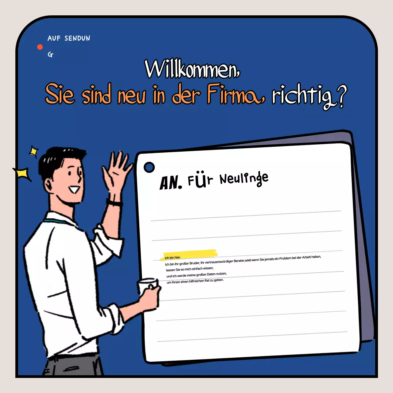 Orange Pop Cartoon-Anzeige