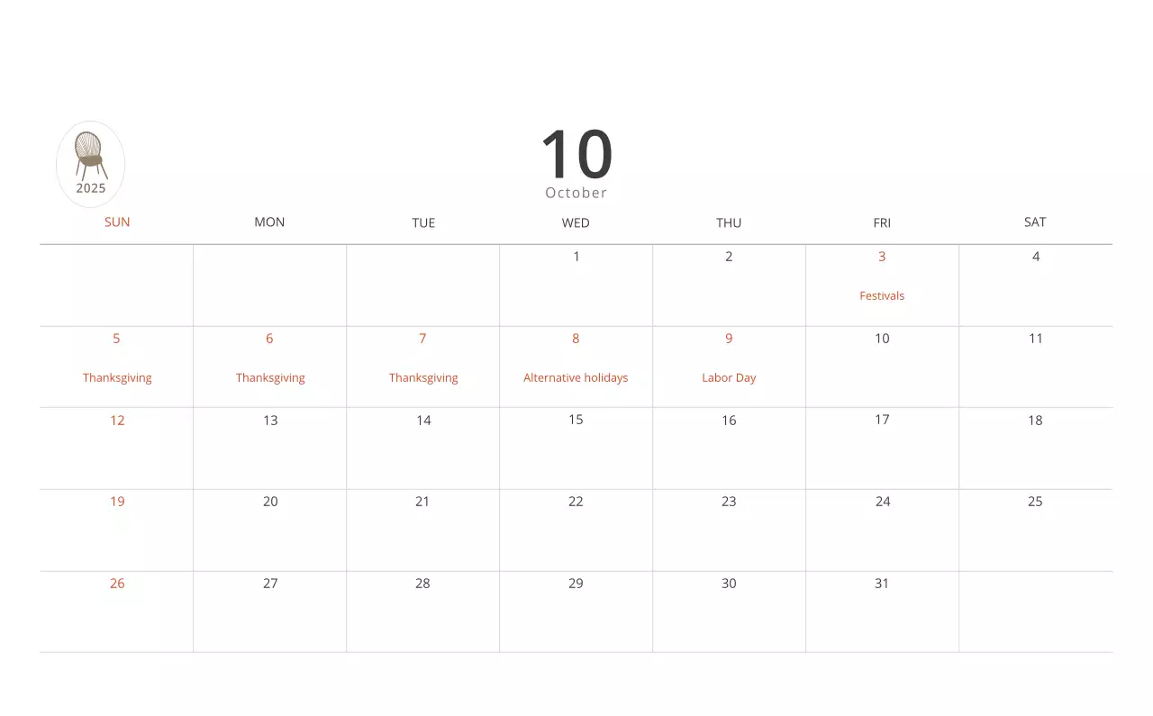 Kalender interior minimalis berwarna krem