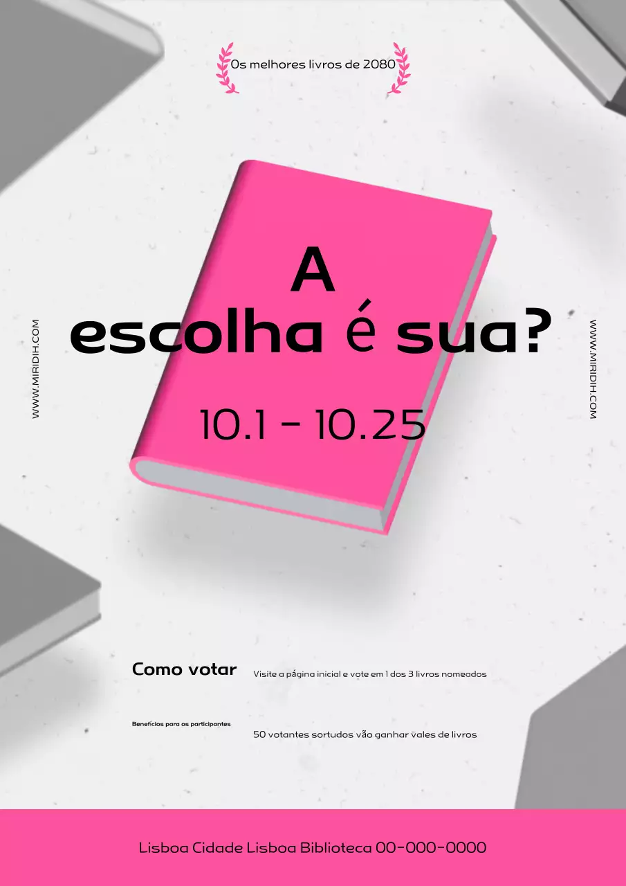 Evento de Leitura Moderna Rosa Quente