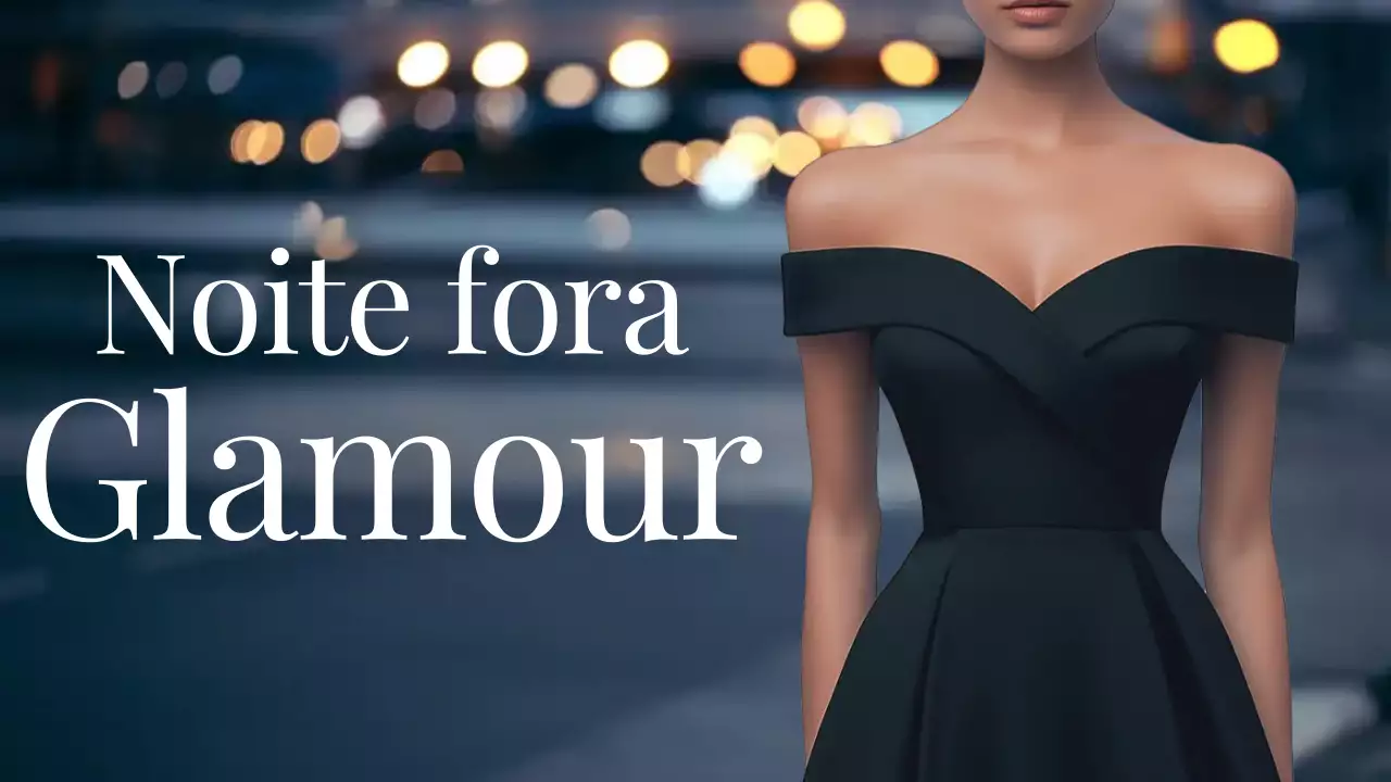 Anúncio de moda preto e elegante
