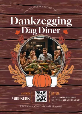 bruine rustieke uitnodiging voor Thanksgiving