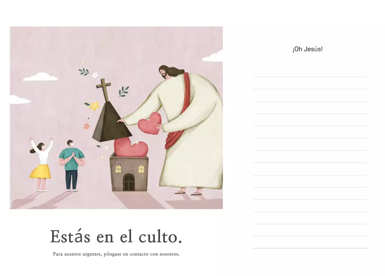 Pastel limpio ilustración iglesia