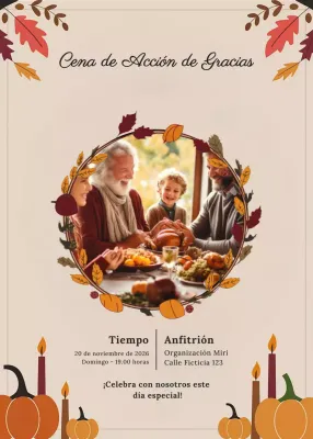 Invitación tradicional de Acción de Gracias beige