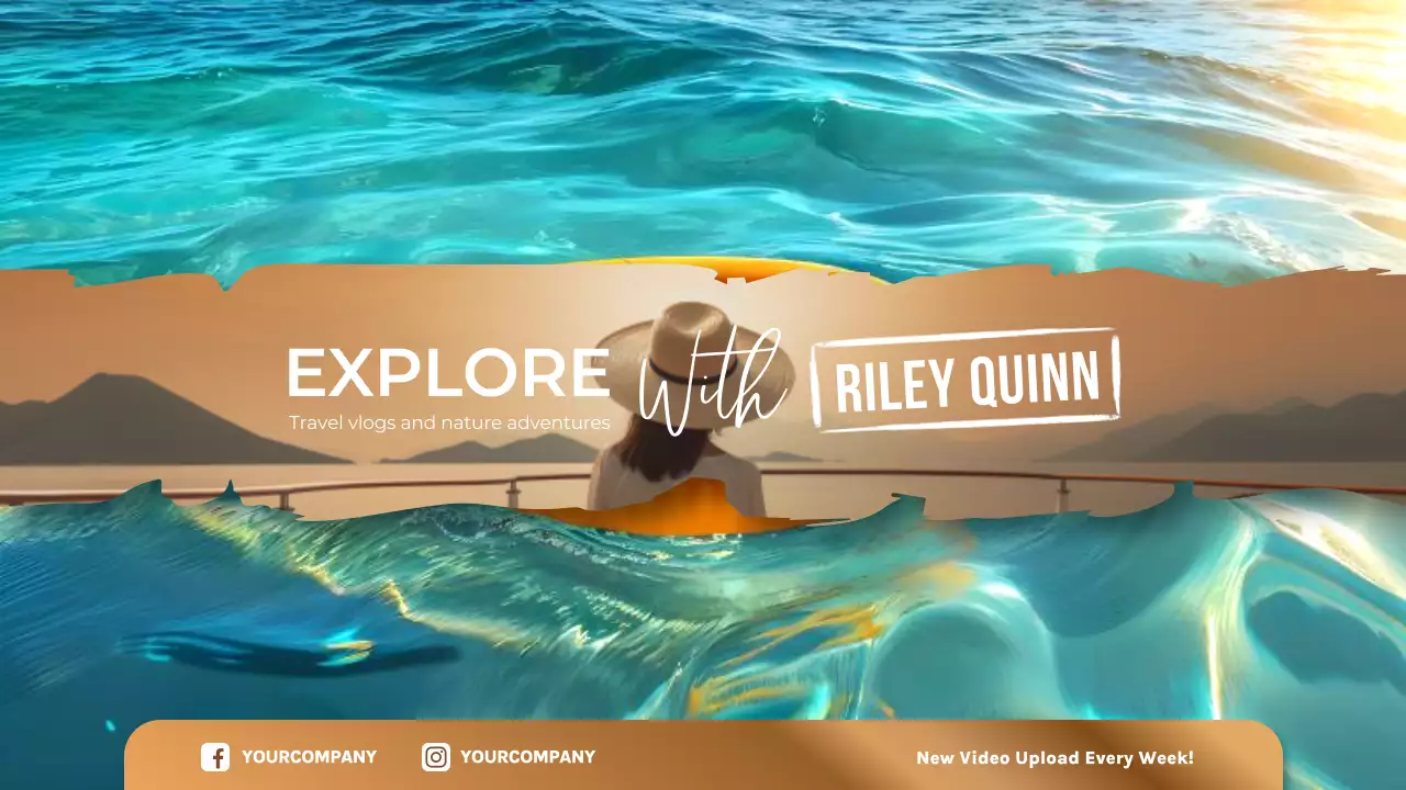 Teal Rustic Travel Vlog Promotion YouTube Thumbnail