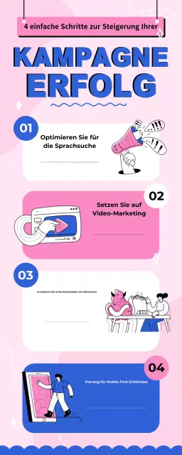 Rosa und blaue Illustrationen für moderne Marketingkampagnen