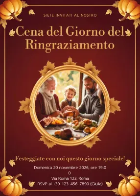 invito tradizionale rosso per il Ringraziamento