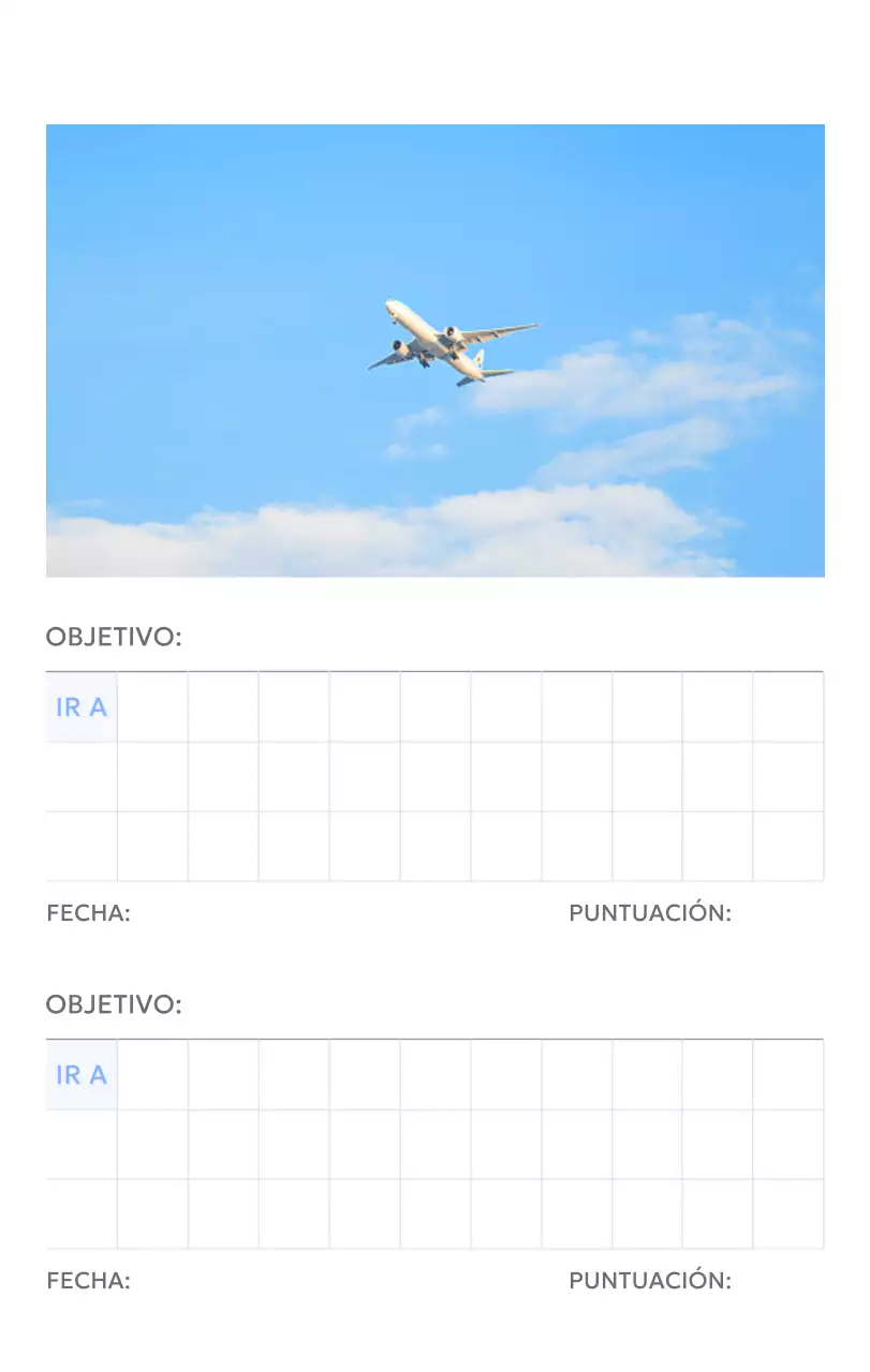 Calendario fotográfico de seguimiento de objetivos con un toque de azul