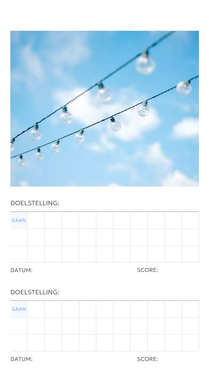 Photo goal tracker kalender met een vleugje blauw