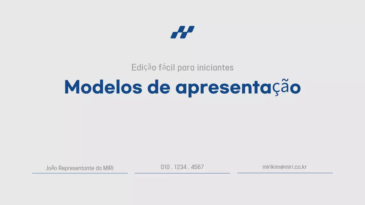Relatório de apresentação simples em azul e cinzento, rápido e fácil de editar