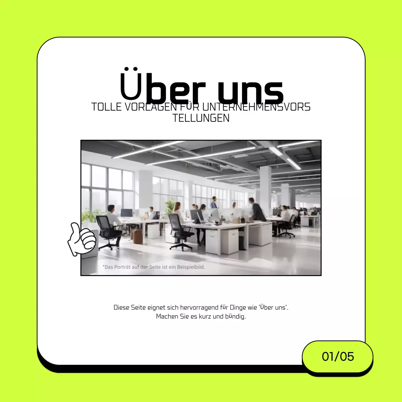 Einfaches Geschäftsanschreiben in Chartreuse und Weiß