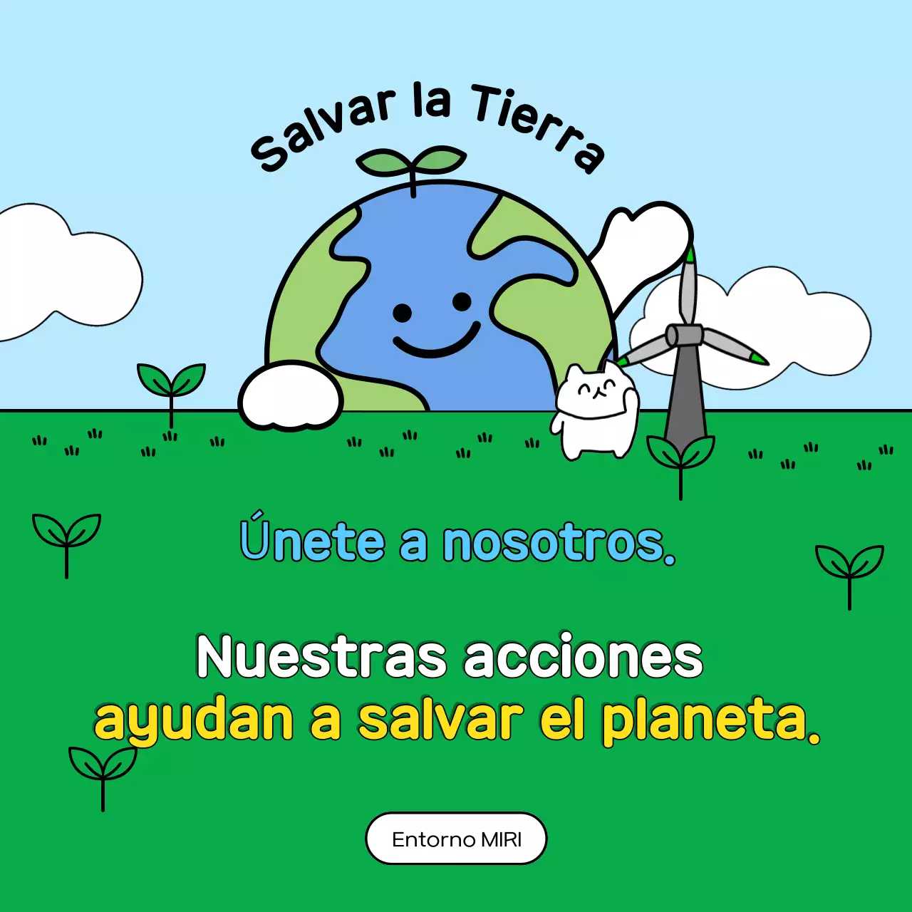 Promover el reto vital verde y azul claro