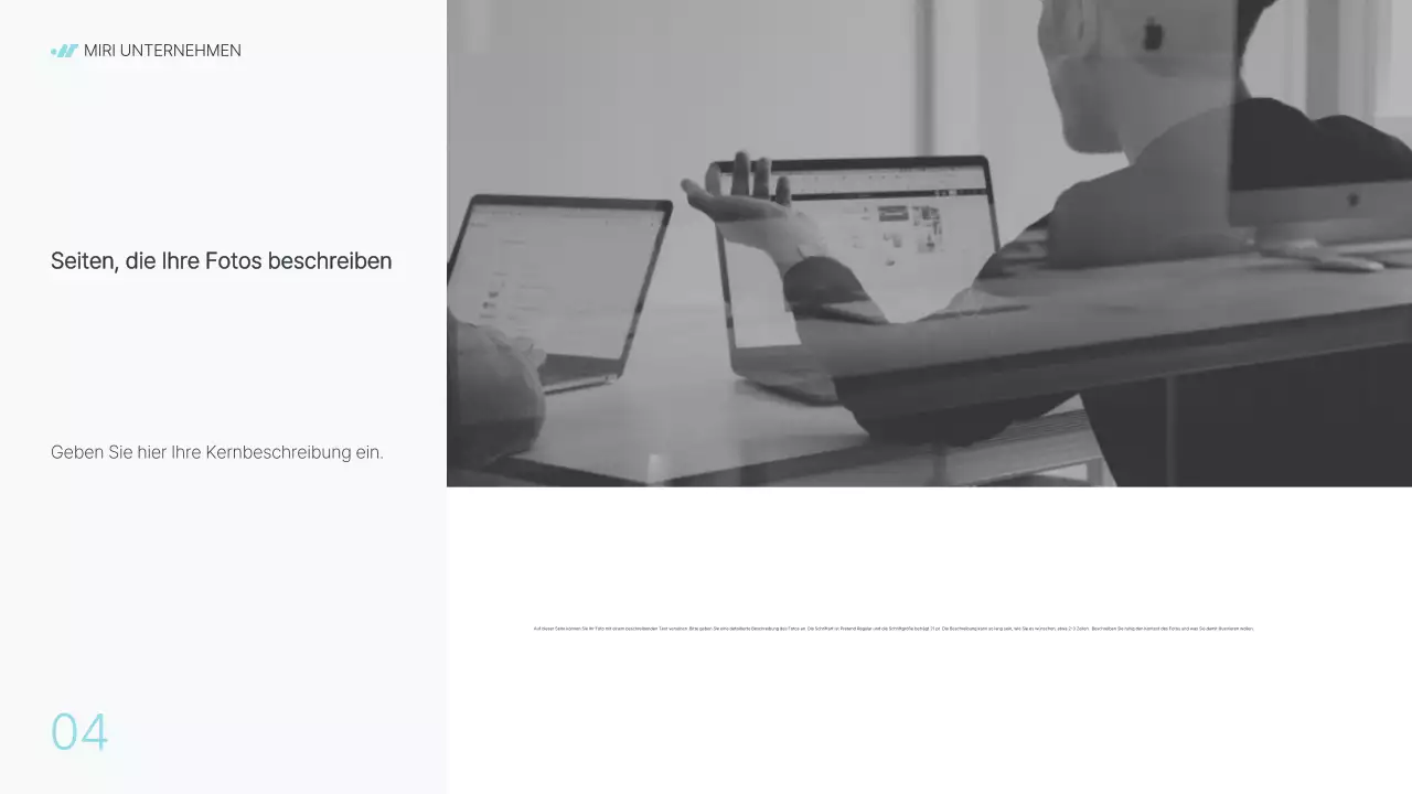 Moderner Geschäftsbericht eines Unternehmens in Grau und Hellblau