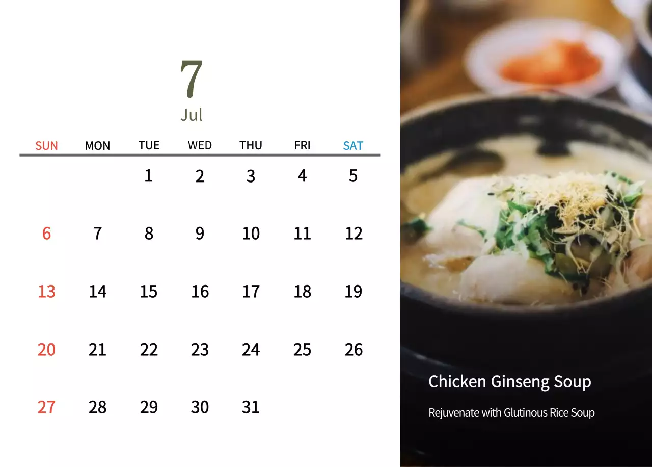 Kalender Makanan Tradisional Krem