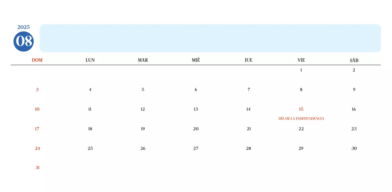 Calendario del Hospital Moderno Azul