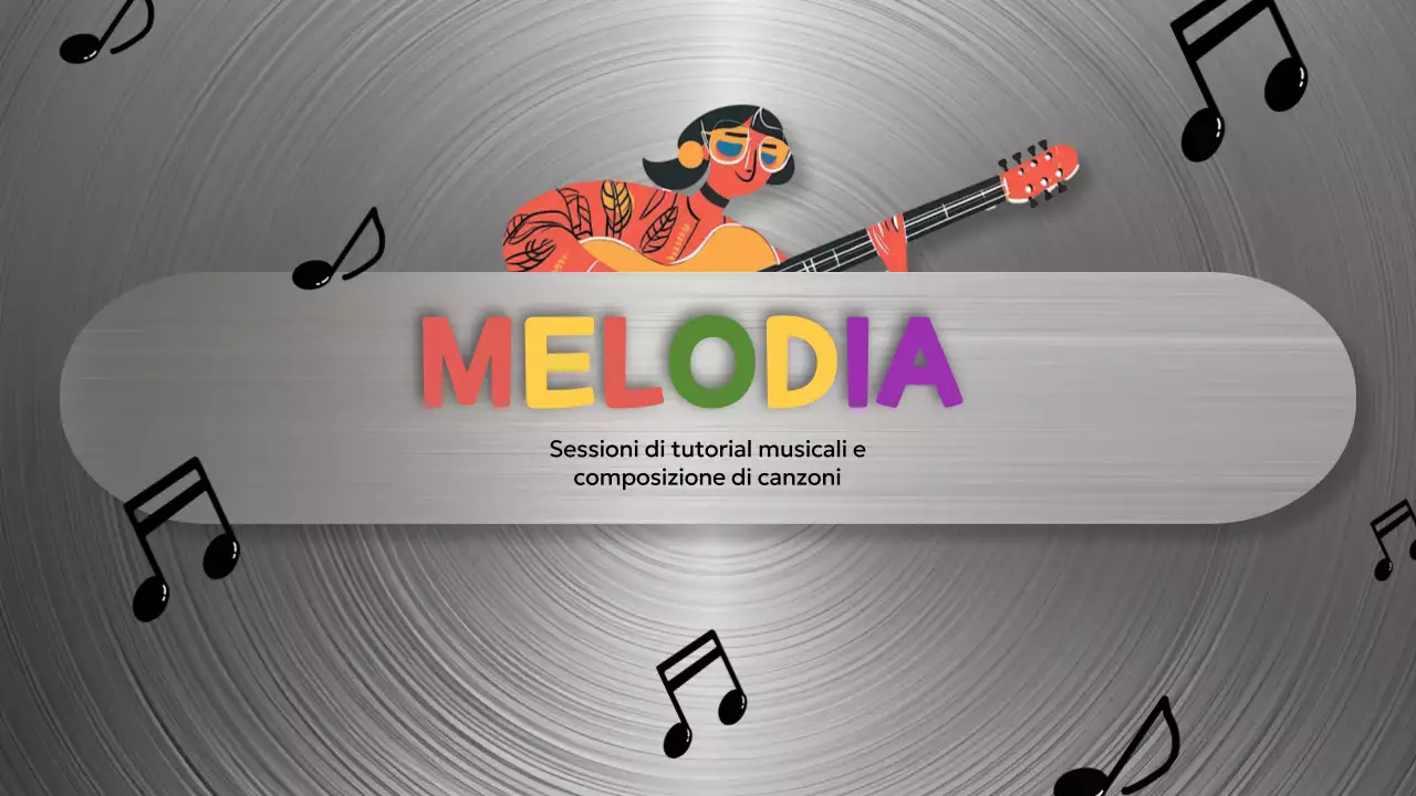 argento arancione musica tutorial canale youtube modello stile cartone animato