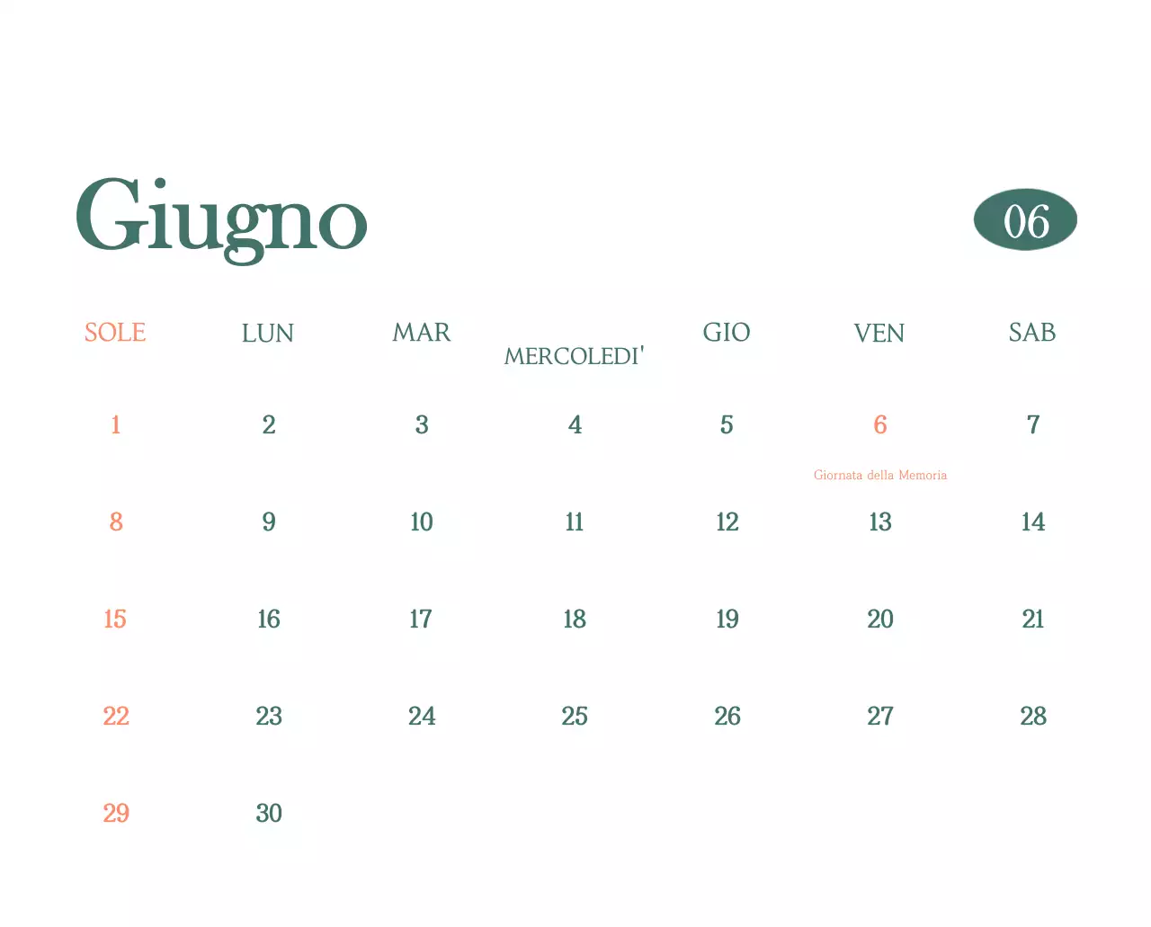 Un moderno calendario dei caffè con i consigli per la bevanda del mese