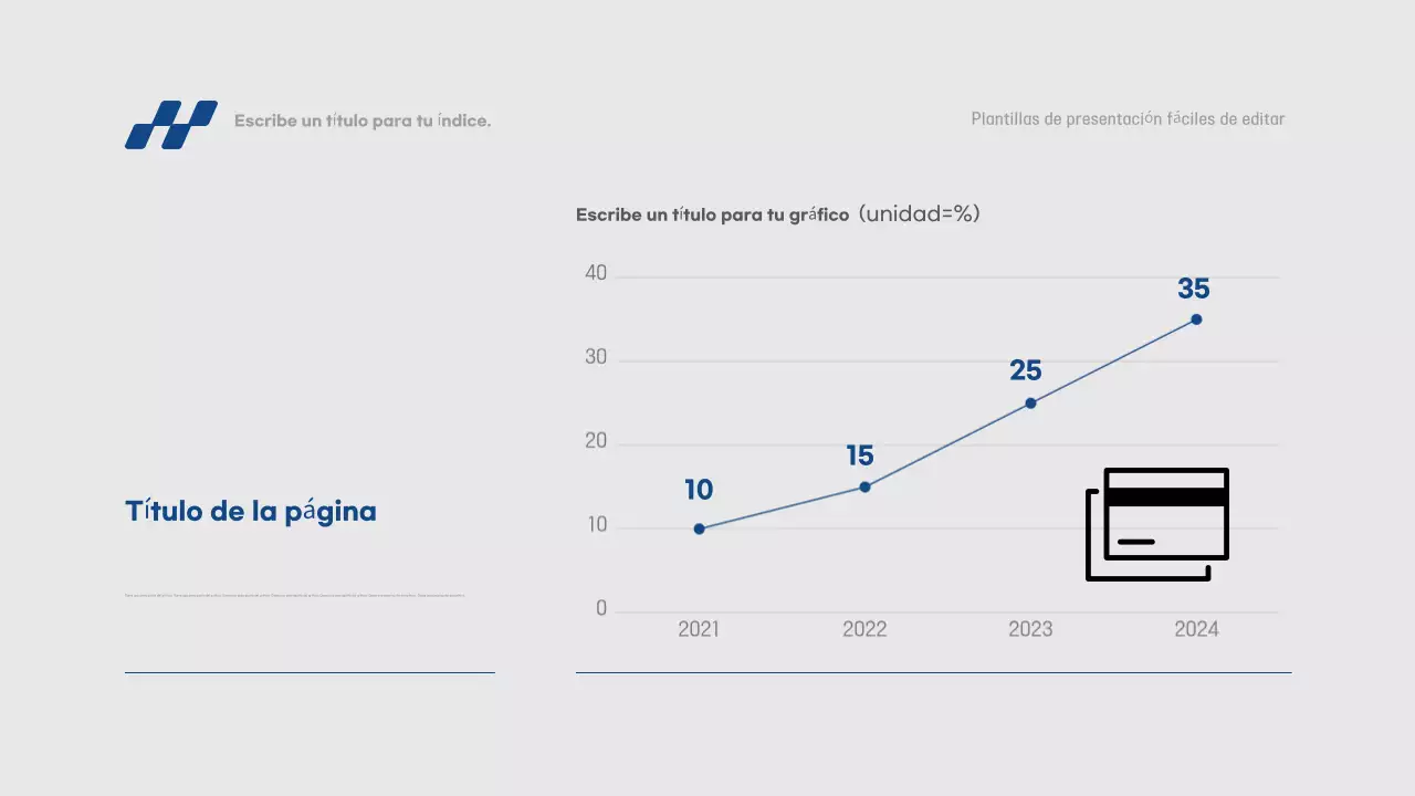 Informe de presentación sencillo en azul y gris, rápido y fácil de editar