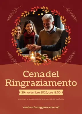 invito tradizionale rosso per il Ringraziamento