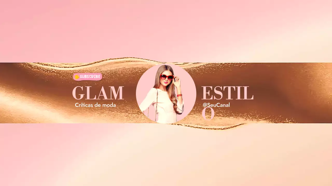Promoção de moda moderna cor-de-rosa Arte do canal do Youtube