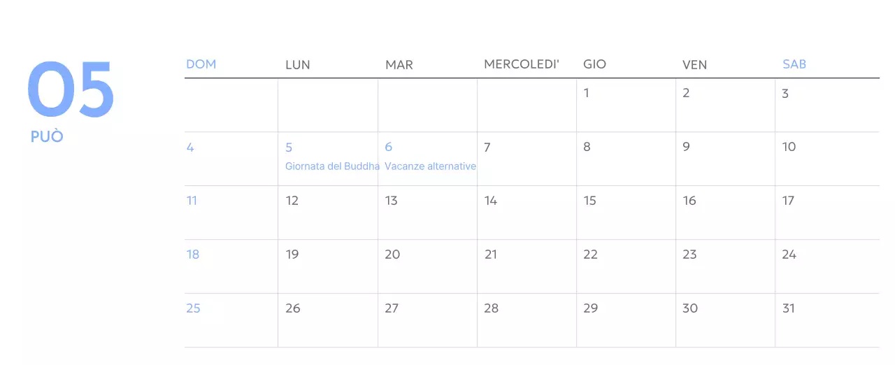 Calendario con foto tracciatore di obiettivi con un tocco di blu