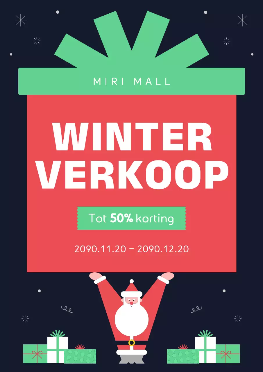 Promoot een kitscherige winteruitverkoop in rood en groen