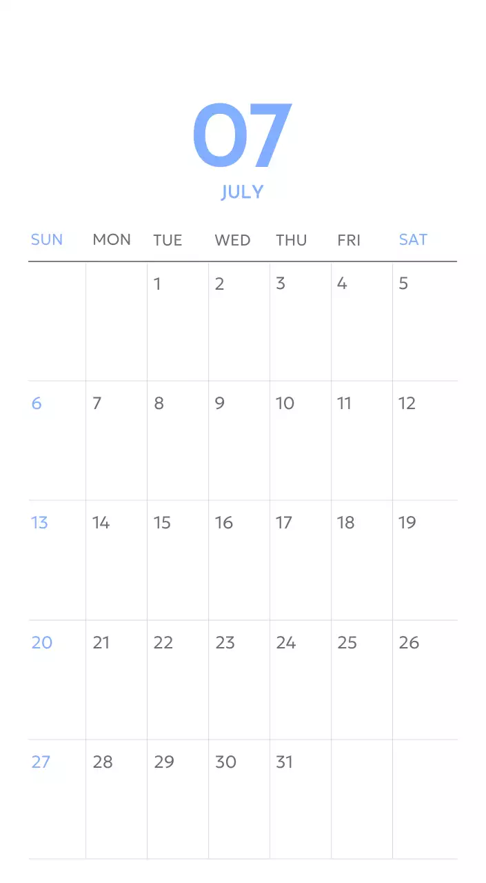 Photo goal tracker calendar with a splash of blue