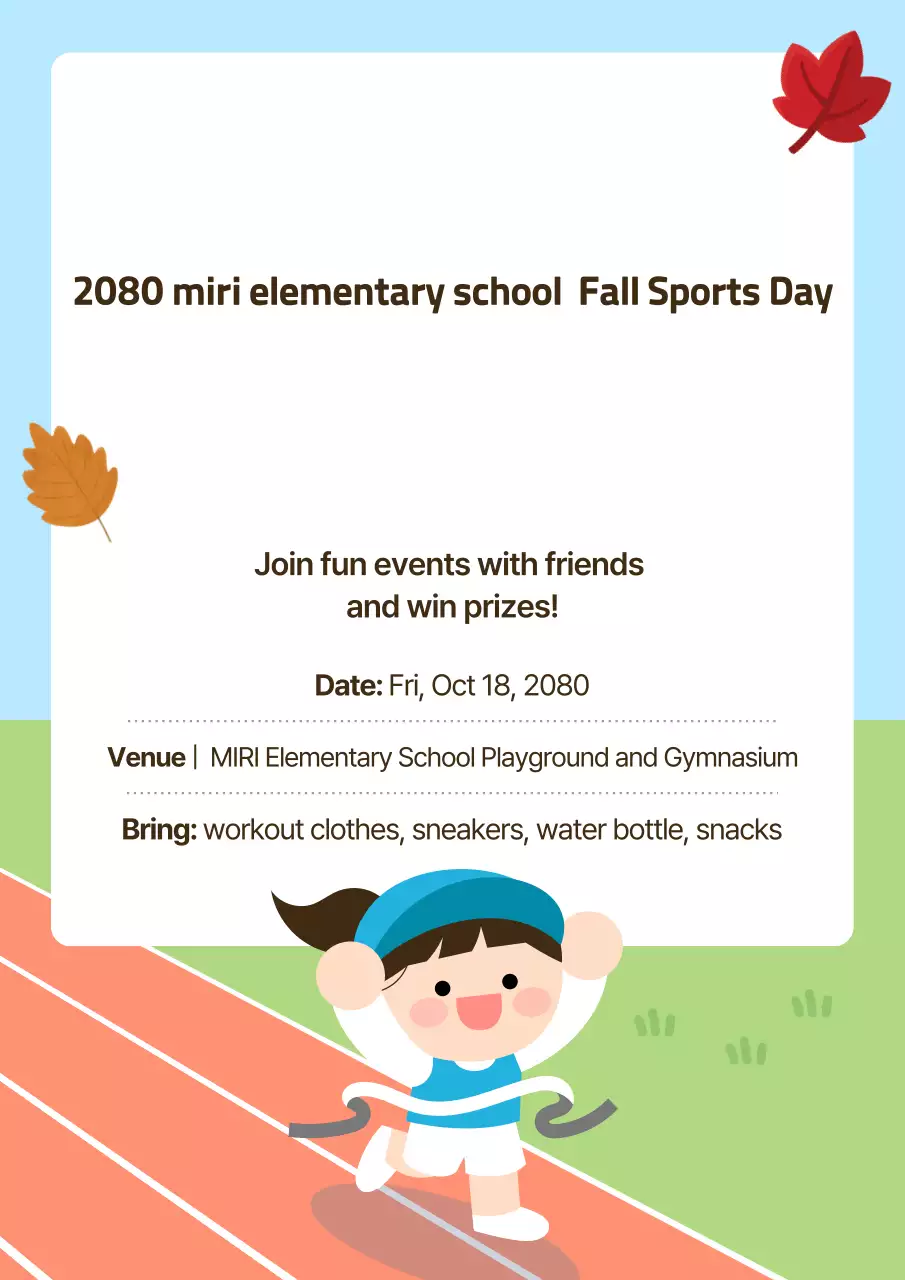 Poster mời thể thao đơn giản màu xanh