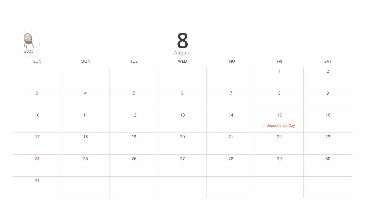 Kalender interior minimalis berwarna krem