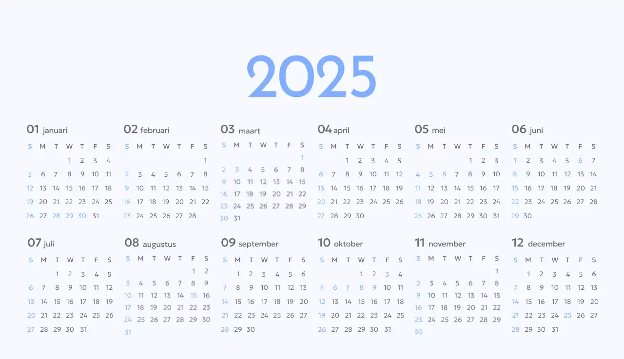 Photo goal tracker kalender met een vleugje blauw